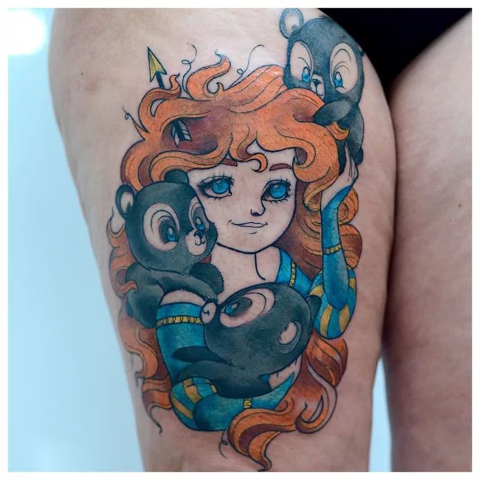 Merida tattoo by Cammiyu Disney tattoos, Be brave tattoo, Cartoon