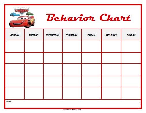 Free Printable Cars Behavior Chart Behavior chart printable Free Printable Cars Behavior Chart Behavior chart printable