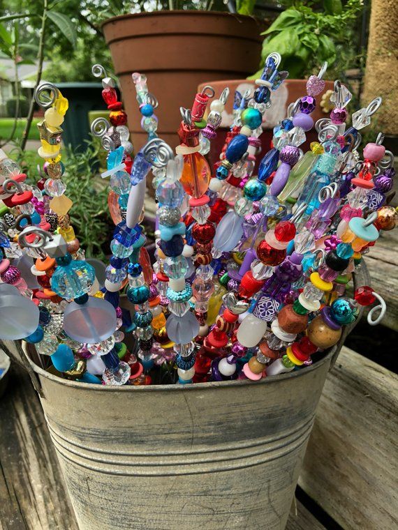 Set Of Three Fairy Garden Totems Peacock Mermaid Blue And Other