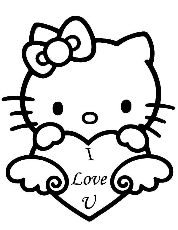 100 Pictures Of Hearts Hello Kitty Coloring Hello Kitty