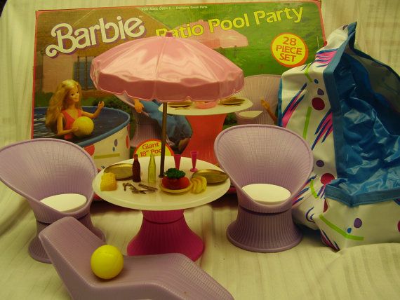 50 Best Barbie Lanai Patio Images On Pinterest Dollhouses Covered Barbie Patio Pool Party I Had This Entire Set