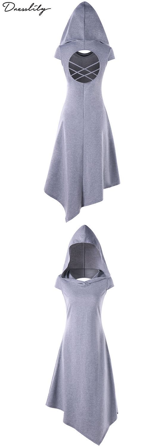 Das trendige Kleid verfügt über eine Taschentuch-Silhouette mit ausgeschnittenen Rückenpartien. Im Das trendige Kleid verfügt über eine Taschentuch-Silhouette mit ausgeschnittenen Rückenpartien. Im