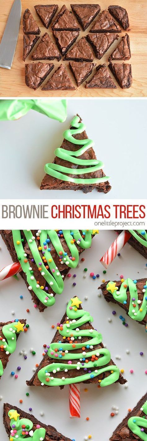 Easy Christmas Tree Brownies - #Brownies #christmas #Easy #Tree