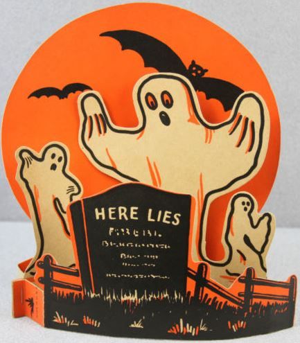vintage halloween 3d table decoration printed cardboard beistle here lies - Beistle Halloween Decorations vintage halloween 3d table decoration printed cardboard beistle here lies - Beistle Halloween Decorations