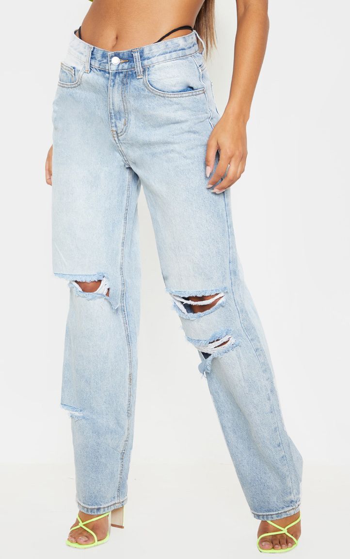 low rise distressed boyfriend jeans