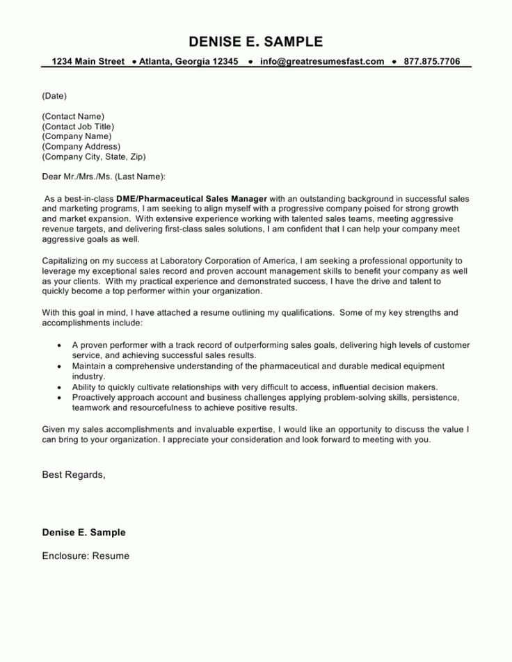 pharma sales cover letter