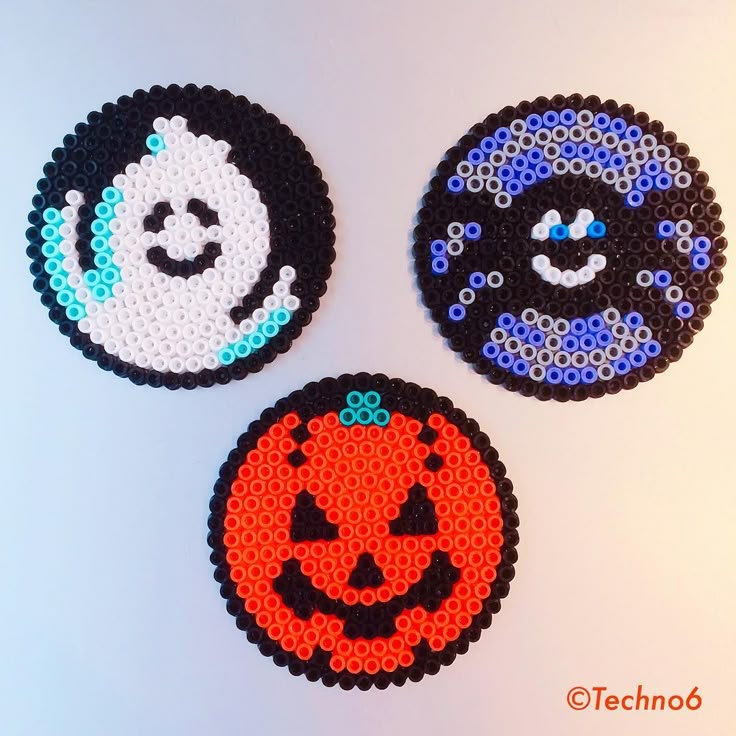 halloween ornaments perler beads by techno6