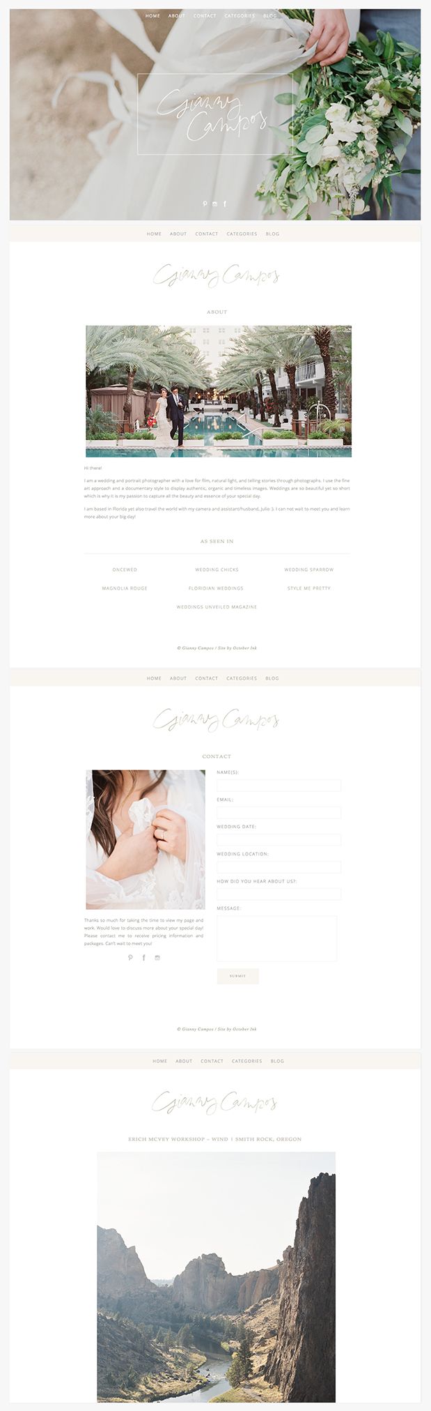 wedding web pages
