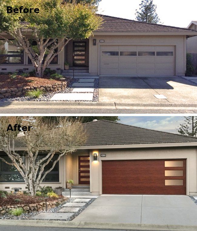 3 Ways A New Garage Door Can Transform Your Curb Appeal Design Modern Doors Brick Exterior House Garage Door Design Modern Doors, Modern Garage And Front Doors