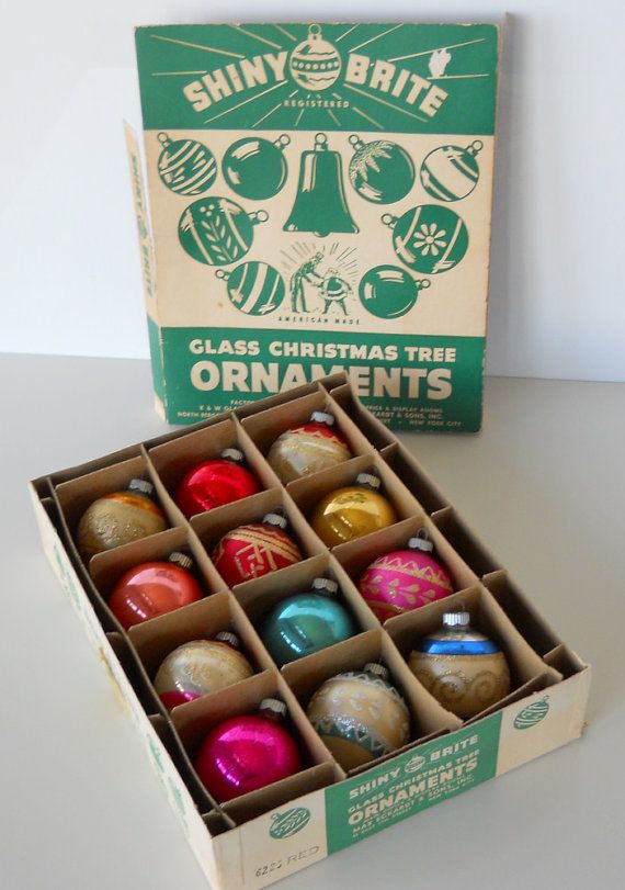 83 Best Vintage Christmas Ornaments Images On Pinterest Merry Vintage Shiny Brite Gl Christmas Tree Ornaments Set Of Twelve With Original Box
