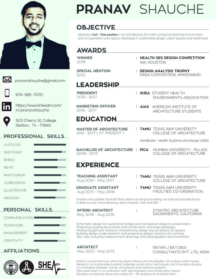 architecture resumes