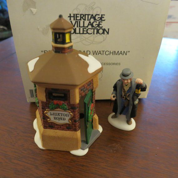 Dept 56 Dickens Village Brixton Road Watchman Set of 2