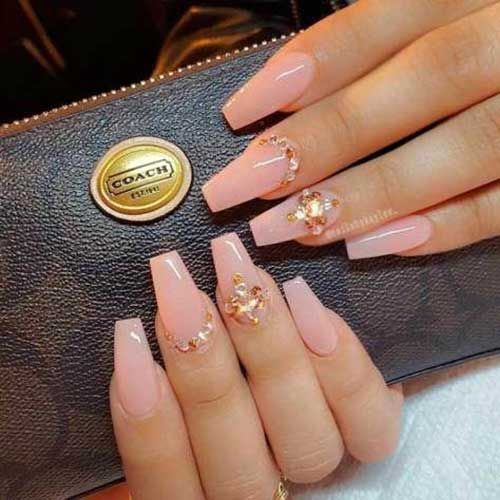 Stylish Long Coffin Shape Nail Arts