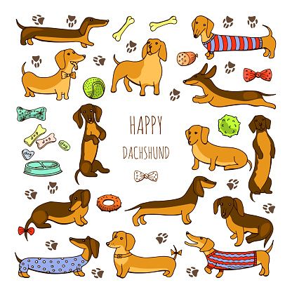幸せな遊び心のある犬のかわいい漫画のイラスト 幸せな遊び心のある犬のかわいい漫画のイラスト