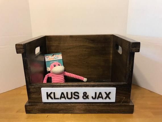 Toy Box Dog Toy Box Wooden Toy Box Toy Storage Nursery Decor Dog