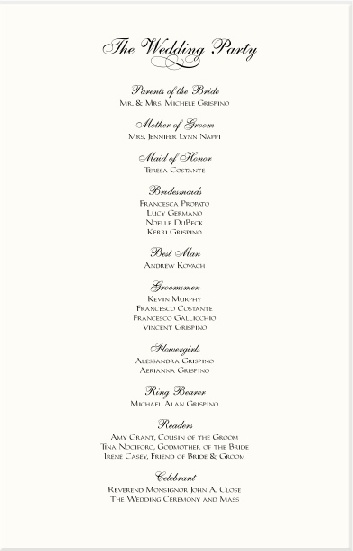 sample wedding reception programs future mrs bugay first resume examples