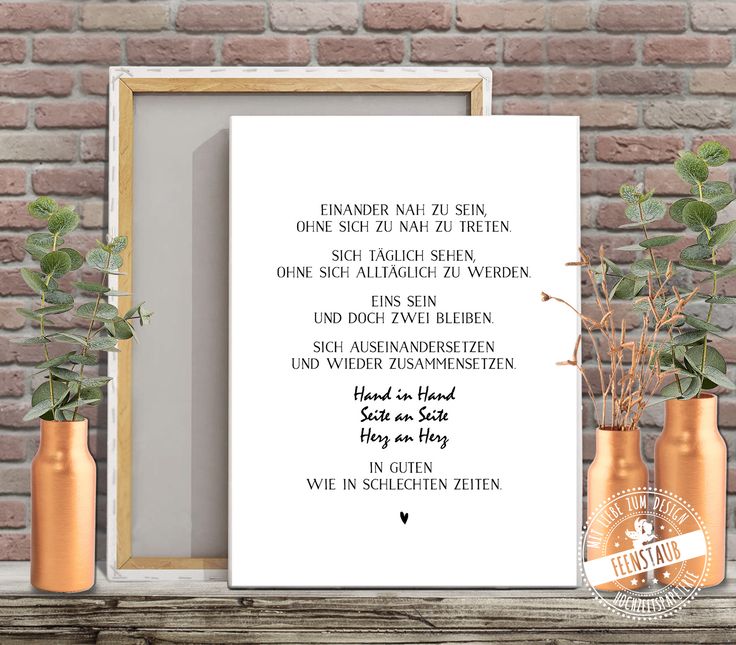 Poster, Bild "Hand in Hand, Seite an Seite" feenstaub.at SHOP