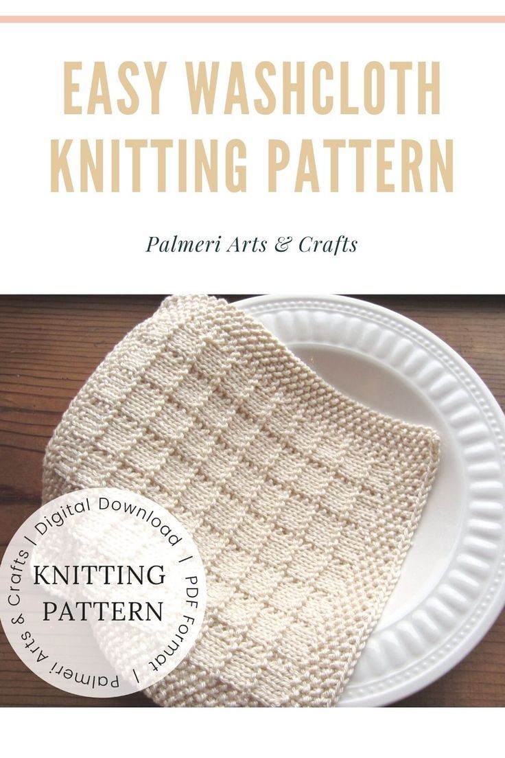 an easy crochet dishcloth pattern on a white plate with the words, easy washcloth knitting patterns