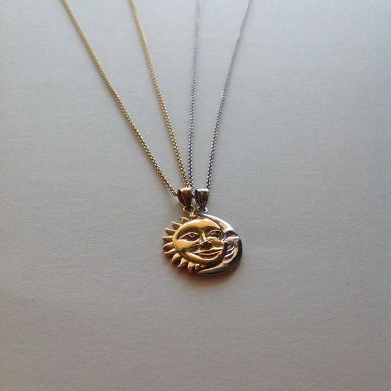 Live By The Sun Love Moon This Unique Necklace Set Is Hand Crafted In 925 Sterling Sliver Jewelry And Gold - Sun And Moon Pendants Live By The Sun Love Moon This Unique Necklace Set Is Hand Crafted In 925 Sterling Sliver Jewelry And Gold - Sun And Moon Pendants
