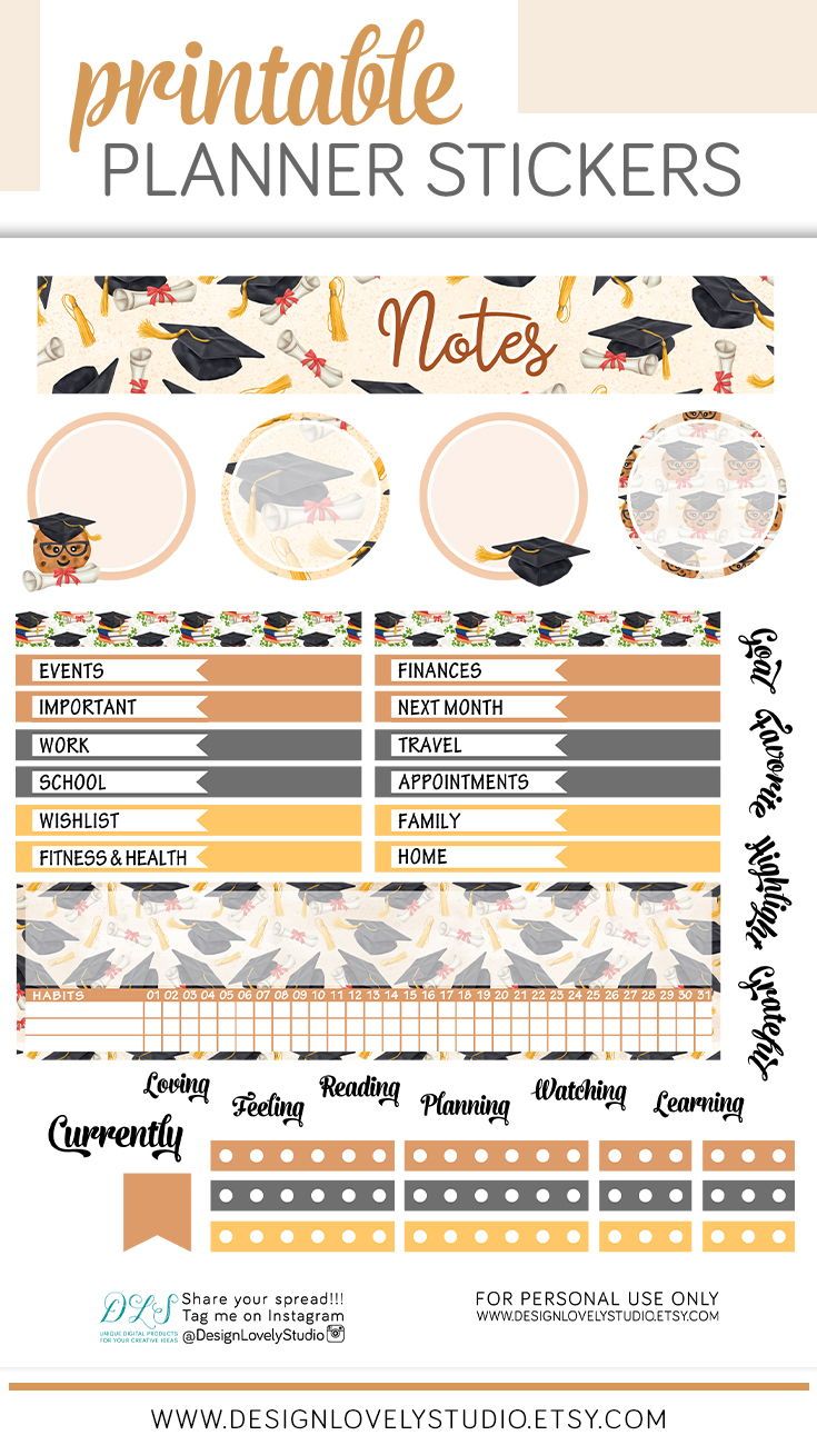 graduation planner stickers graduation planner kit notes page erin graduation planner