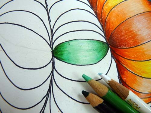 How to draw and color an optical design add an illusion of depth in the design by using colored pencils coloring techniques mix and blend colors How to draw and color an optical design add an illusion of depth in the design by using colored pencils coloring techniques mix and blend colors
