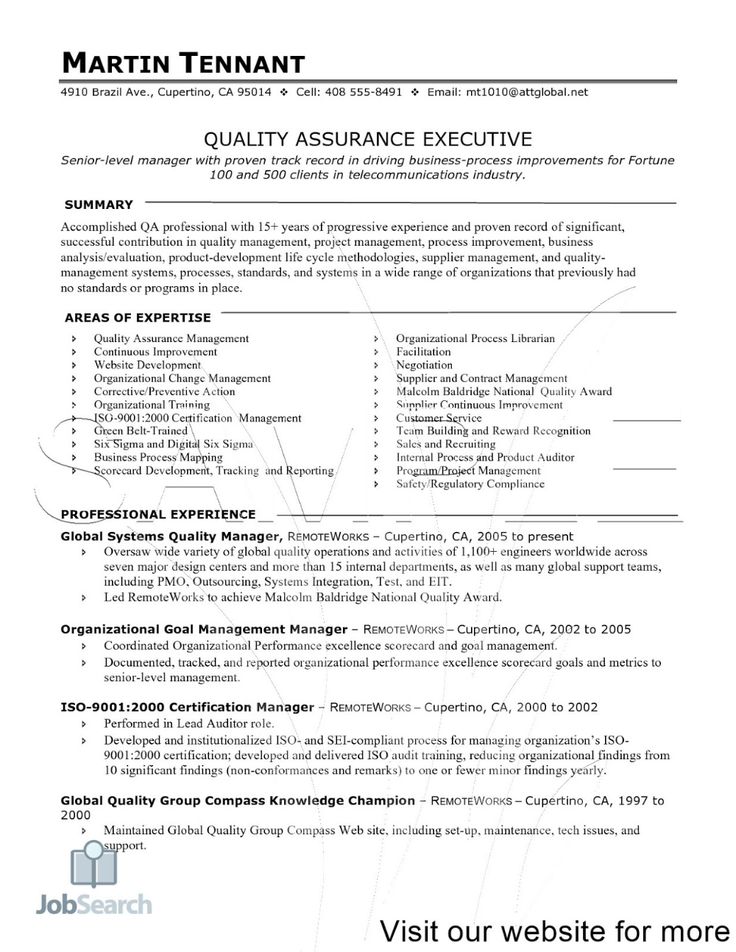 Pin on Software Quality Assurance Resume Examples 2020