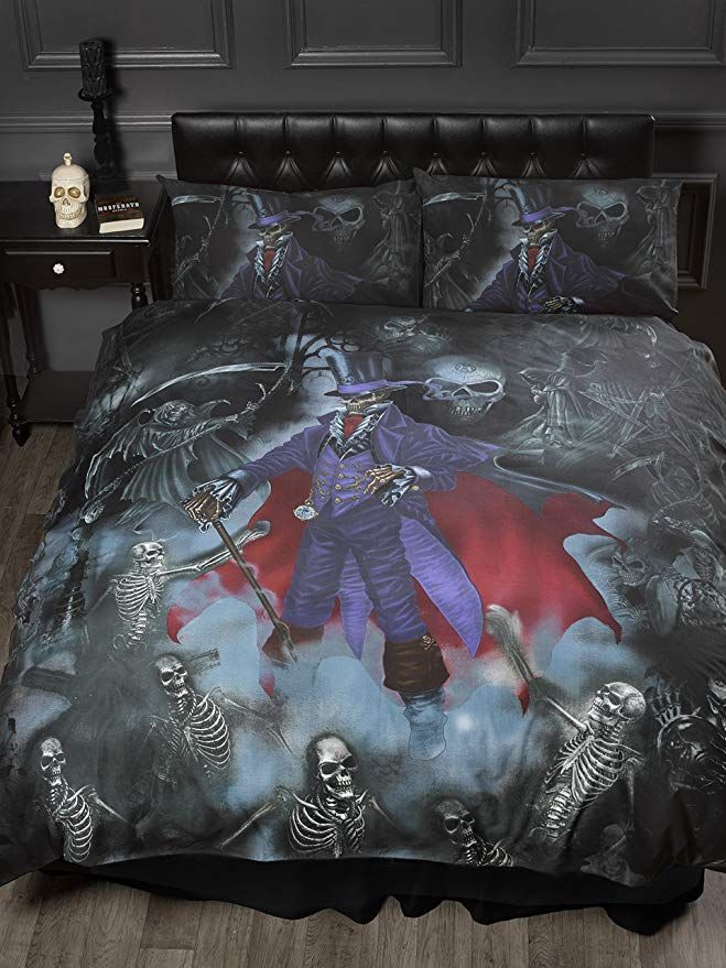 Super King Size Bed Magistus, Alchemy Skeletons Gothic Double Duvet Cover