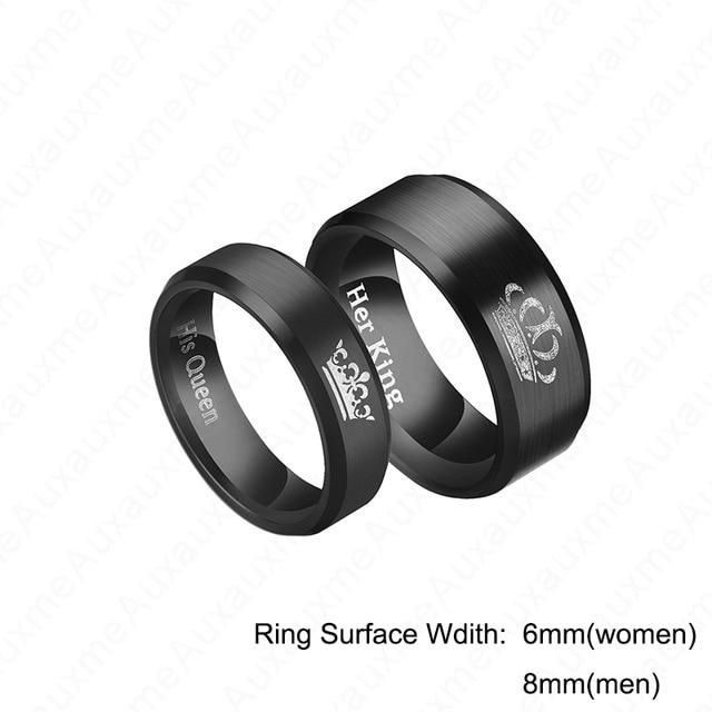 Couple Ring Wedding Bands Black Titanium steel Men Womens Engagement Lovers Gift Couple Ring Wedding Bands Black Titanium steel Men Womens Engagement Lovers Gift