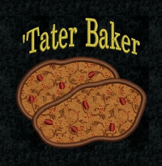 Tater Baker Embroidery Design Tater Baker Embroidery Design