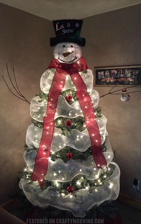 Lovely Snowman Christmas Tree To Make Using Mesh! Coastal Lovely snowman christmas tree to make using mesh! - Lovely Snowman Christmas Tree To Make Using Mesh! Coastal