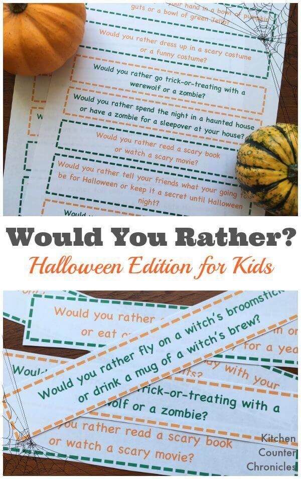 Would You Rather Halloween Edition - A fun game to play with the kids...what dec...