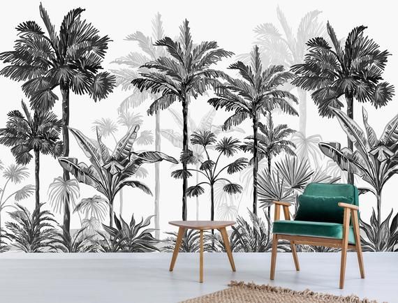 Bloomsbury Market Edinger Palm Tree 96 L X 120 W Floral And Botanical Wall Mural Wayfair Tree Wallpaper Bedroom Palm Trees Wallpaper Tree Wallpaper