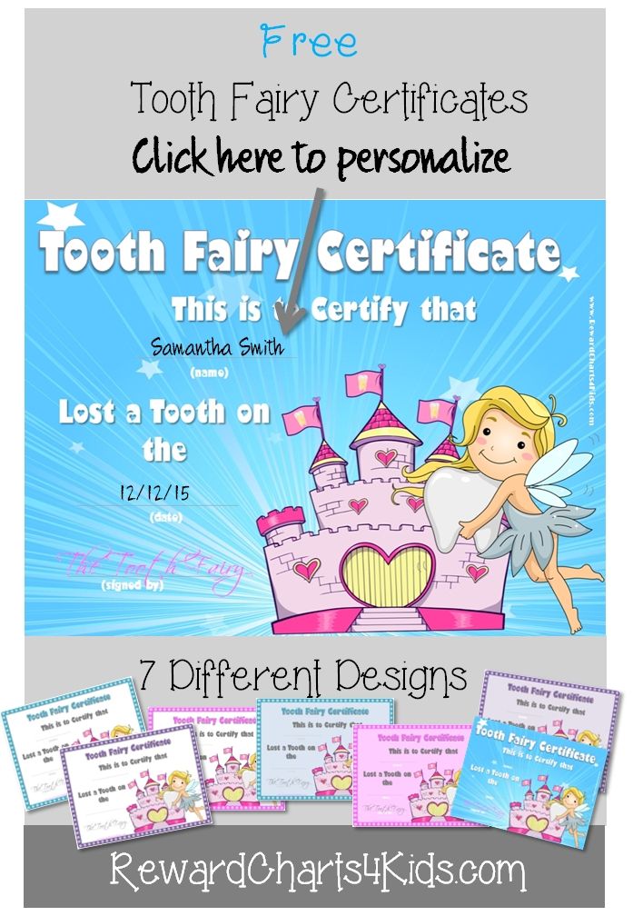 Free Tooth Fairy Certificate
