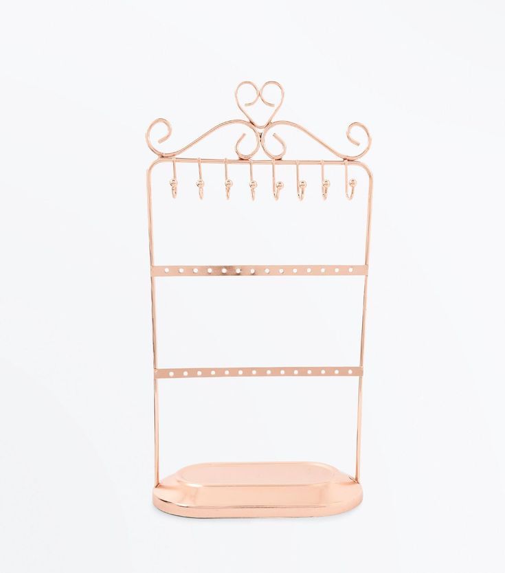 Rose Gold Earring Stand Earring Display Antique Jewelry Box Vintage Sewing Box