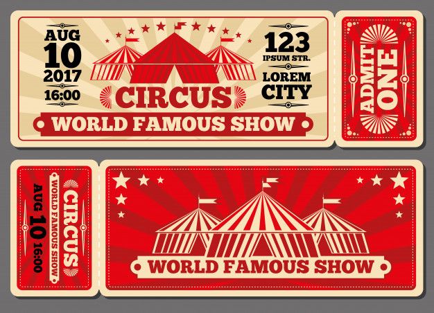 circus magic show eintrittskarten vorlagen ticket vorlage vorlagen