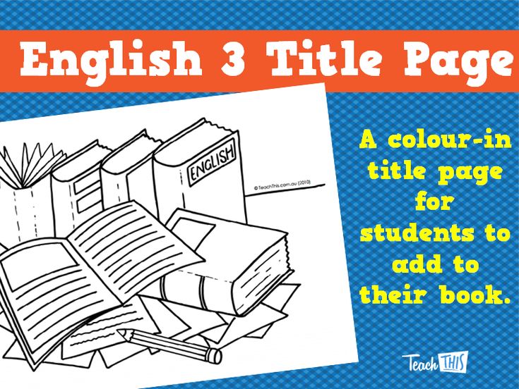english book title page
