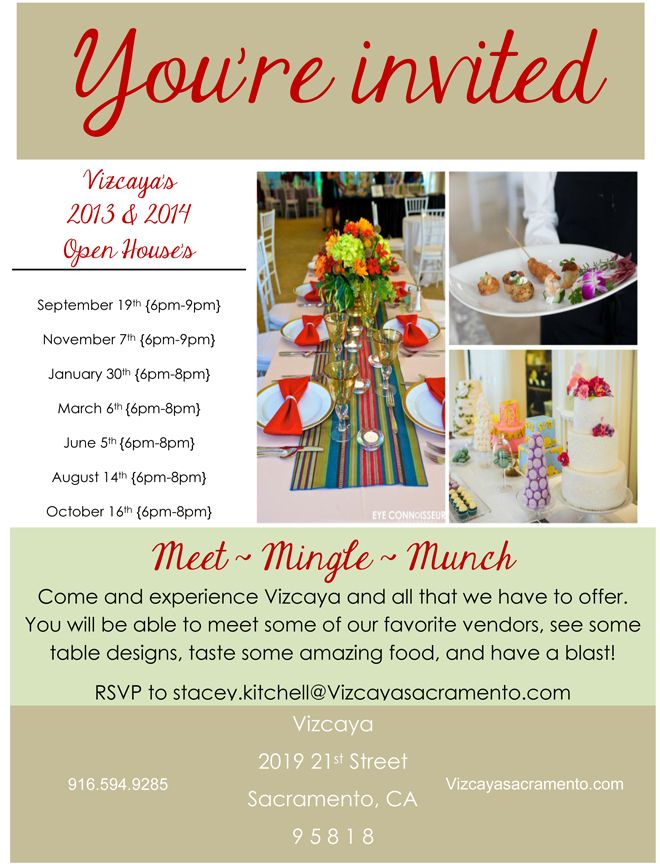 Looking for a wedding venue? Join us for Vizcaya\uFEFFu0027s Bridal Open - free open house flyers Looking for a wedding venue? Join us for Vizcaya\uFEFFu0027s Bridal Open - free open house flyers