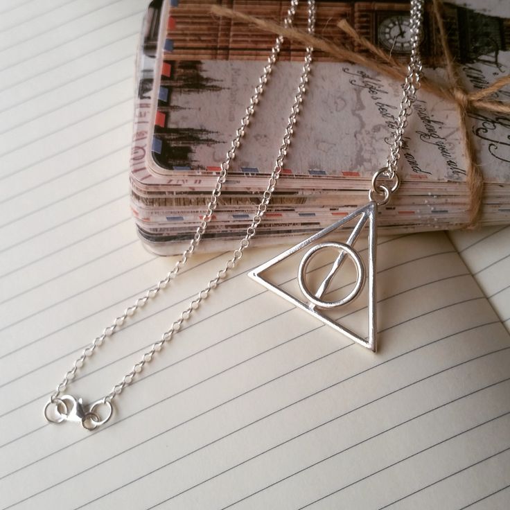 deathly hallows necklace silver