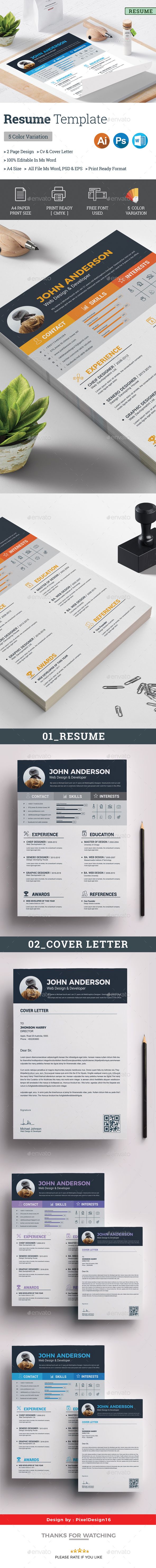 Resume #cv template #cv design • Download here → https://graphicriver.net/item/resume/21285979?ref=pxcr