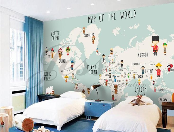 3D Nursery Kids Room Cartoon People World Map Removable Etsy 3D Nursery Kids Room Cartoon People World Map Removable Etsy
