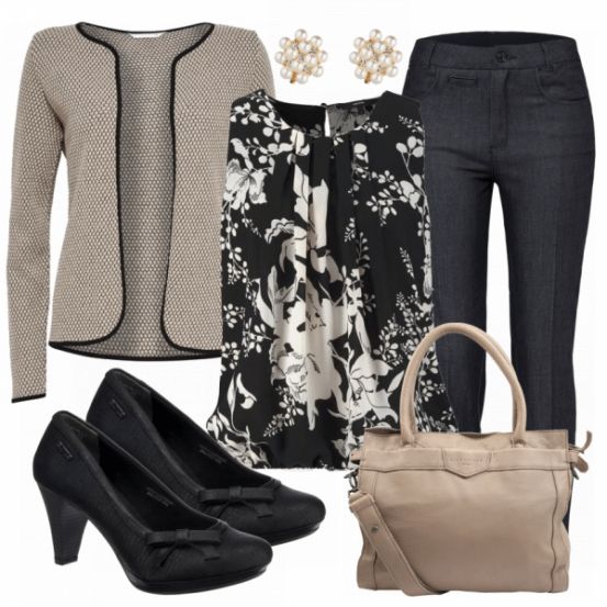 #bluse #beige #cardigan #strick #strickmode #hose #bluse #beige #cardigan #strick #strickmode #hose