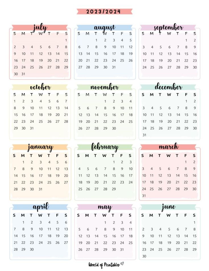 A Calendar With The Month Numbers In Different Colors And Months On a-calendar-with-the-month-numbers-in-different-colors-and-months-on