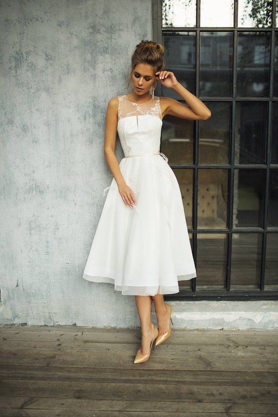 Wedding Dress Stefani Short Wedding Dress Tea Length Wedding