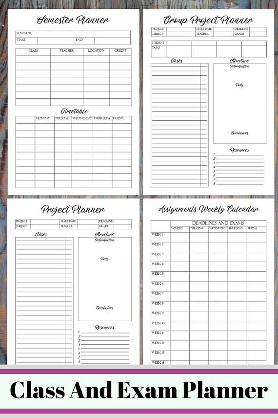 college student printable planner 2018 2019 back to school planner college school planner