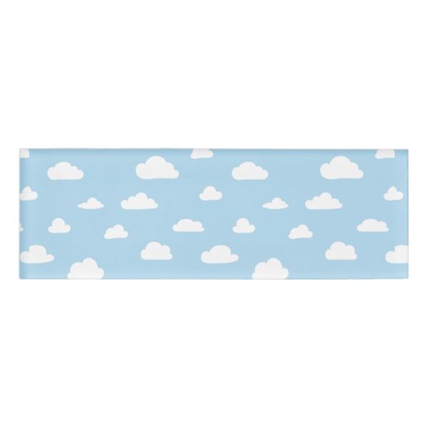 White Cartoon Clouds On Light Blue Background Patt Name Tag Zazzle White Cartoon Clouds On Light Blue Background Patt Name Tag Custom Nametags Teacher Tutor Business Officesupplies