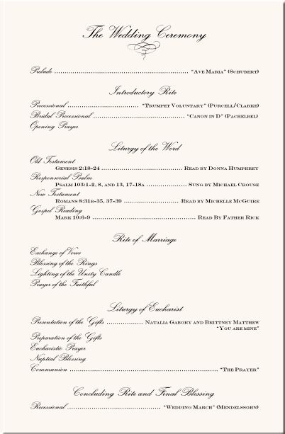 wedding programs wording
