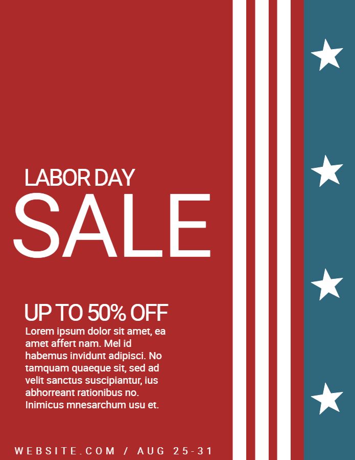 Labor Day Sale Flyer Social Media Post Design Template