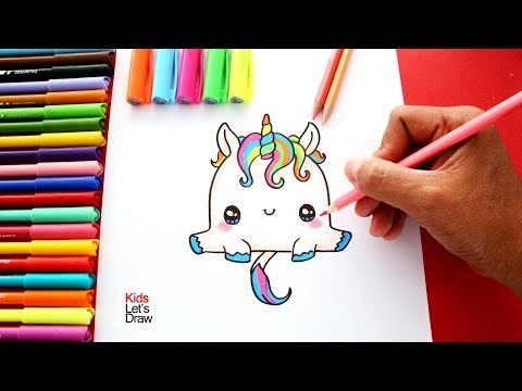 Cómo Dibujar Un Unicornio Super Kawaii De Manera Fácil Como Dibujar Un Unicornio Tarjetas De Unicornio Cómo Dibujar