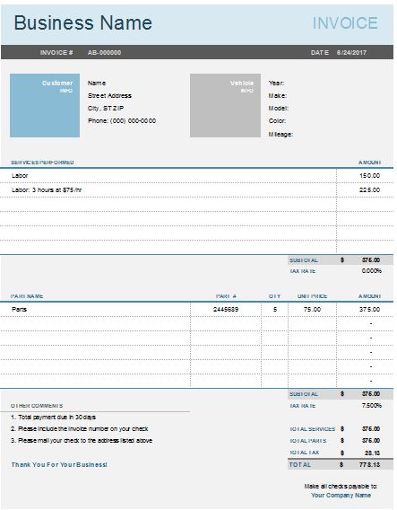 27 best Excel Business Invoices images on Pinterest Invoice - sample auto repair invoice 27 best Excel Business Invoices images on Pinterest Invoice - sample auto repair invoice