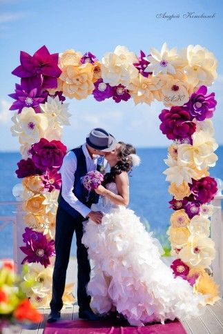 143 Best Paper Art Flowers And Co Images On Pinterest Выездная регистрация с аркой из бумажных цветов Decorsando Ru Giant Paper Flowers Wedding